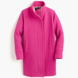 J. Crew Stadium-Cloth Cocoon Coat in Heather Sapphire Pink Wool Women's 10